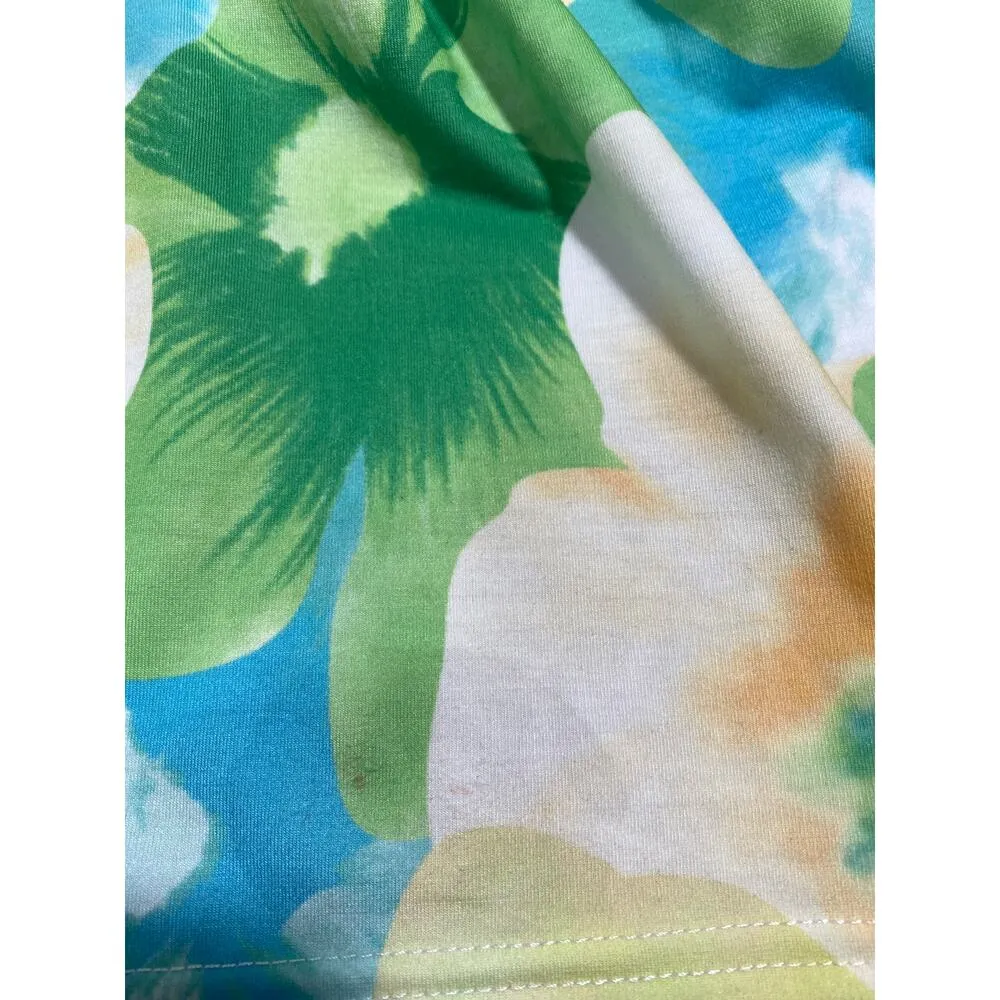 Grace Karin Tropical Print Criss Cross Halter Maxi Dress Size L Pockets Resort - Image 14