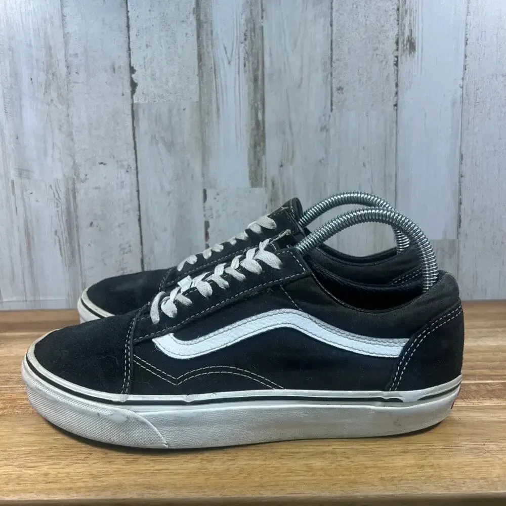 Vans Unisex Men's 6.5 / Women's 8.0 Old Skool Black/White Lace Up Low Top Shoes‎ - Image 3