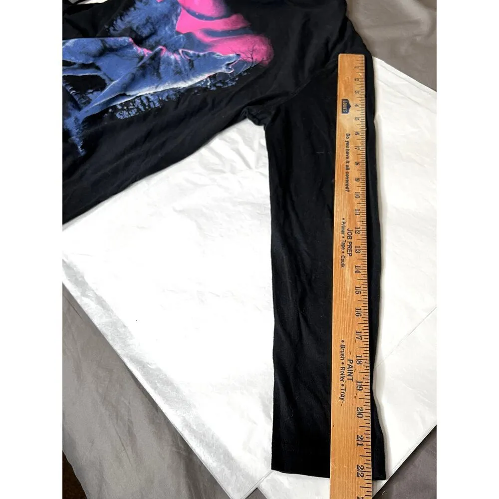 Thereabouts women's XL shirt black/pink howling wolf T - Image 6