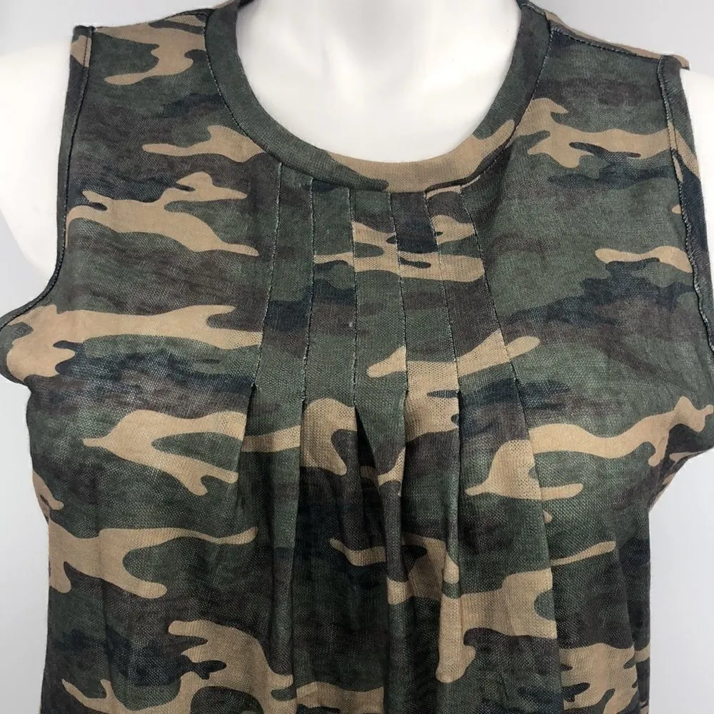 Lucky and Blessed sleeveless green camo hi lo tank - Image 2