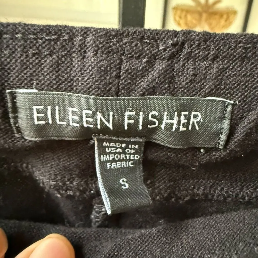 Eileen Fisher Black Pull On Ankle Length Pants S - Image 5