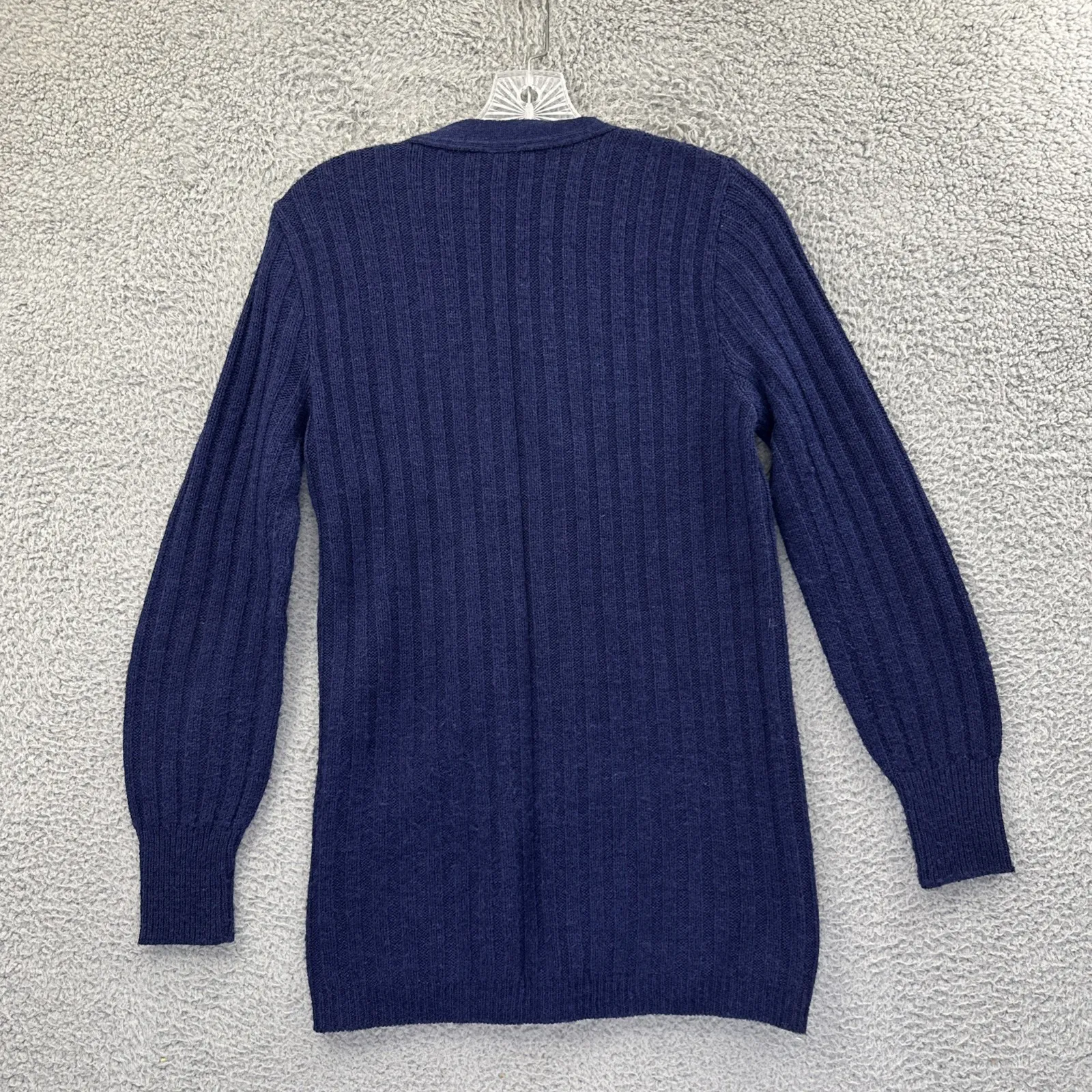 Vintage Barco Cardigan Sweater Navy Blue Acrylic Preppy Academia Retro Women XS - Image 2