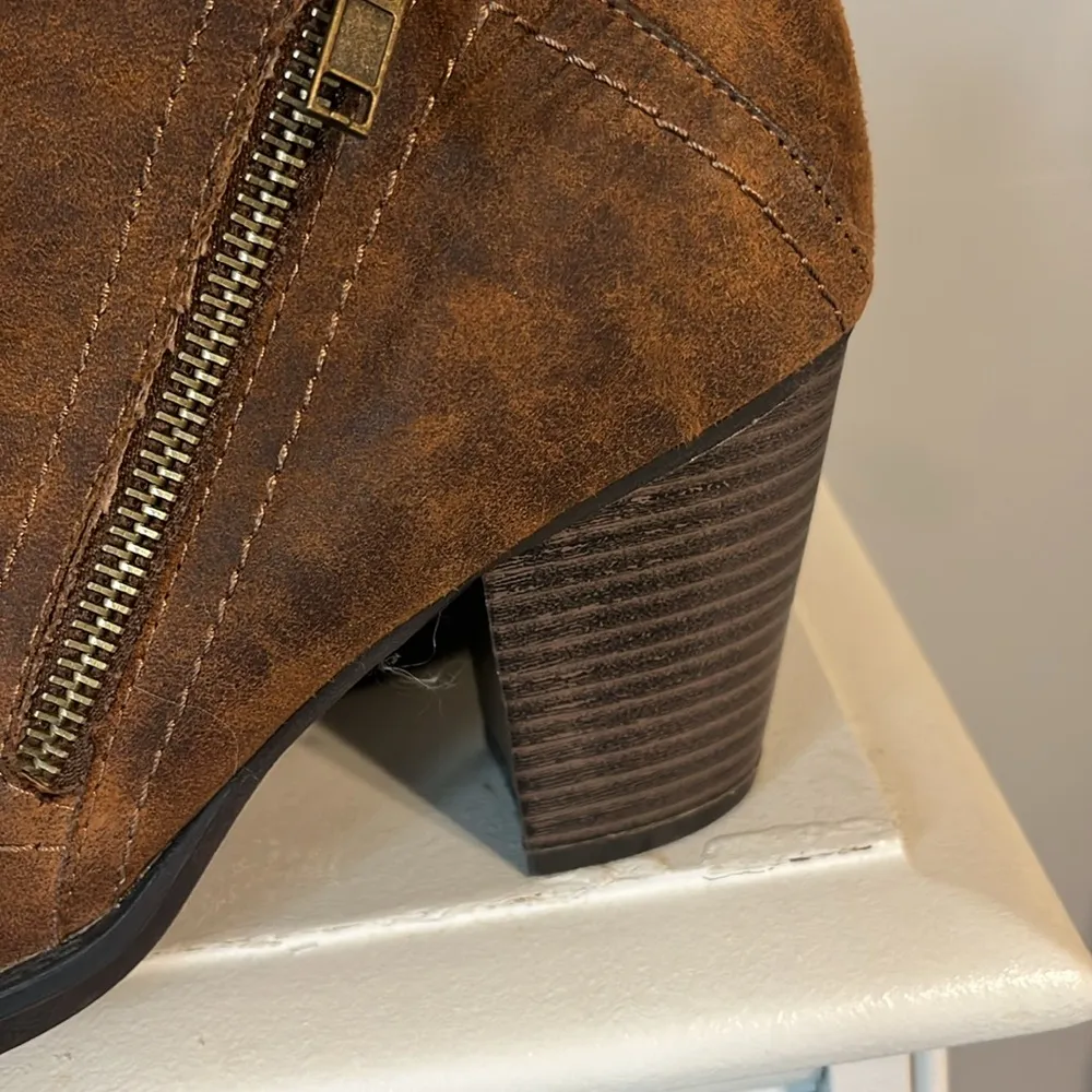 Rich Brown Suede Like Ankle Boots - Image 6