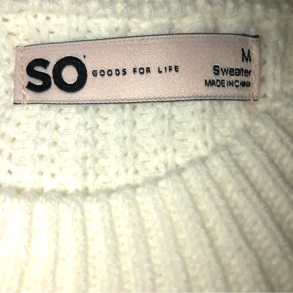 SO GOOD FOR LIFE Womens Baggy Sweater Size Medium Juniors Coconut Cream New - Image 6