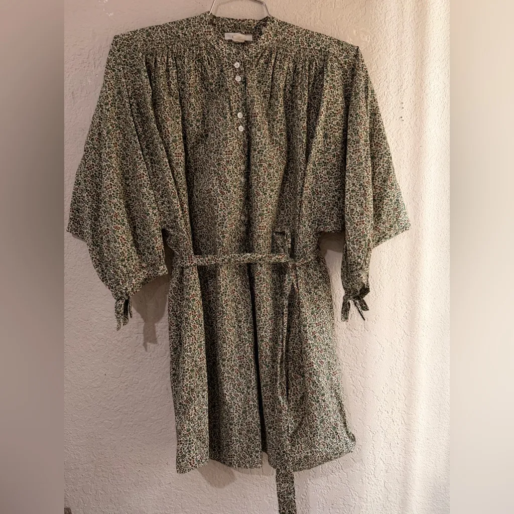 DÔEN Opal dress with a green and red floral print bohemian dress , romantic Size XS - Image 12