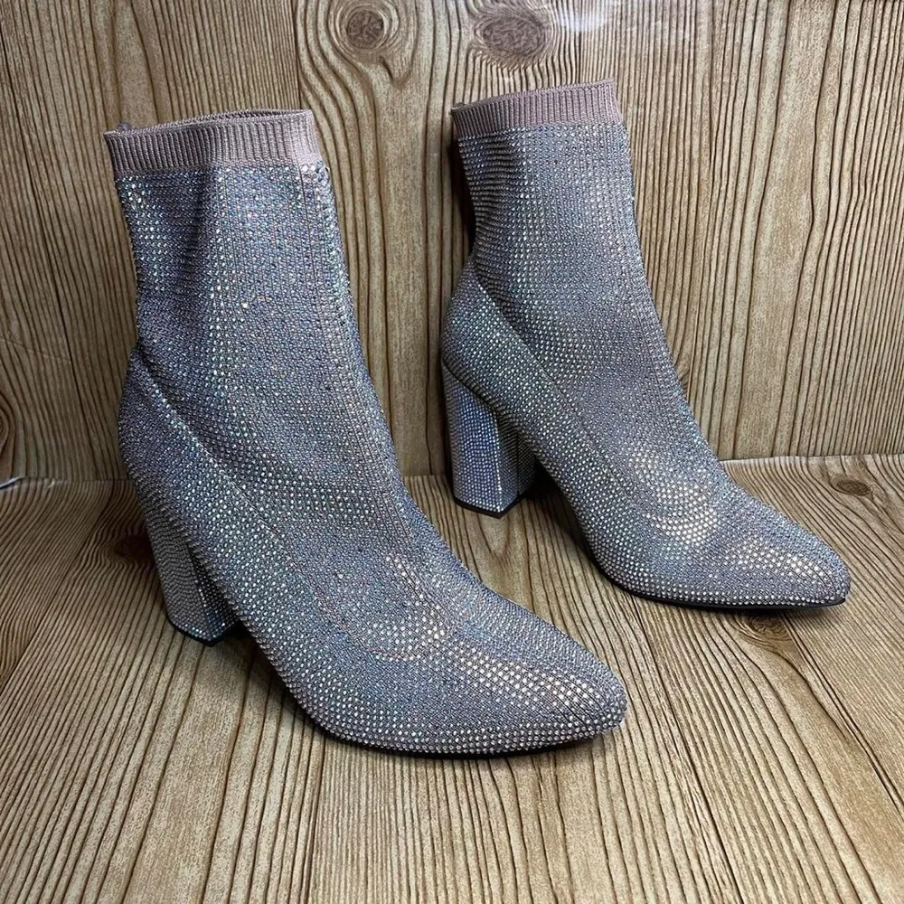 jeweled nude sock booties 
Women’s size 9 - Image 2