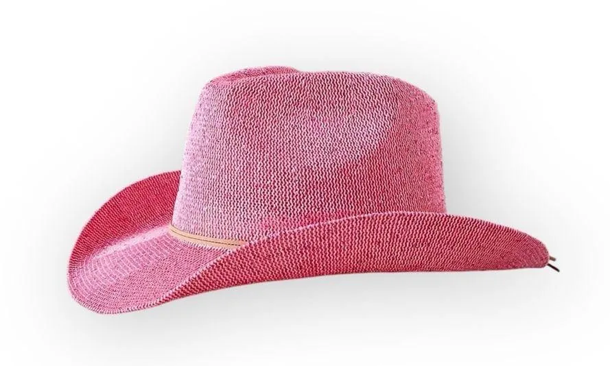 new Anthropologie [by C.C.] 𒀭 Sparkle Straw Cowboy Hat 𒀭 Medium Pink 𒀭UPF 50+ - Image 15