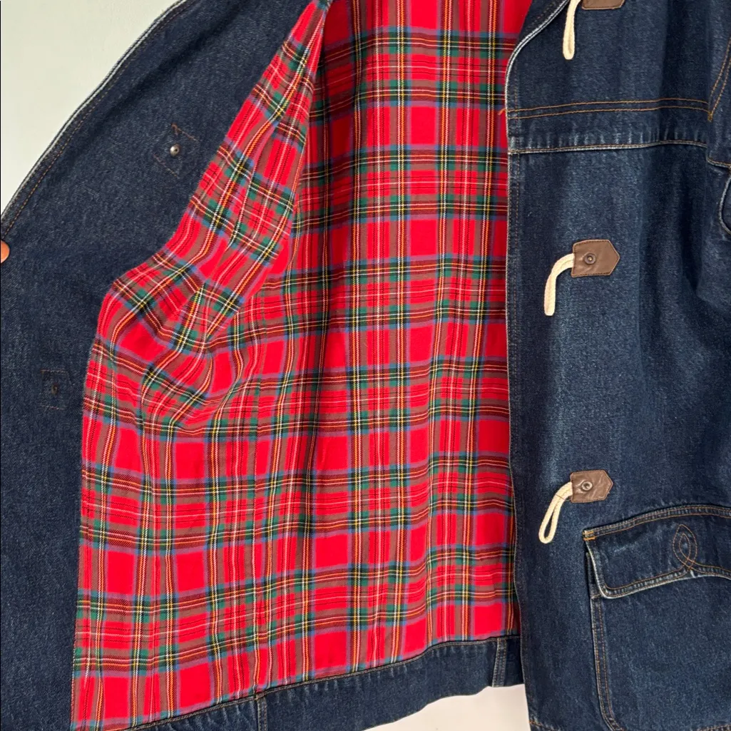 Charter Club Weekend Wear Red Plaid Cotton Chore Coat Sz Large Outerwear Flannel - Image 14
