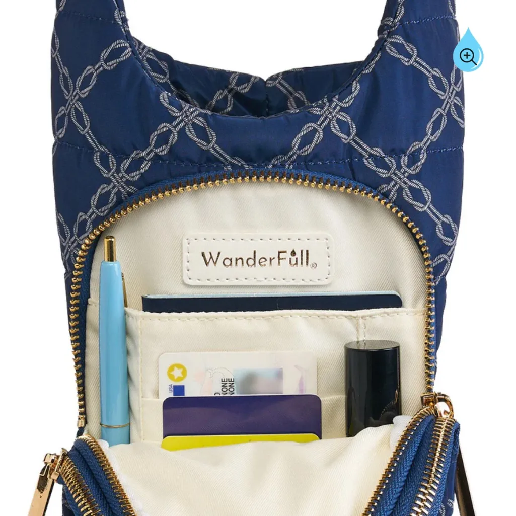 Wanderfull Navy Knot Hydrobag Original Puffer Water Bottle Shoulder Bag Blue - Image 3