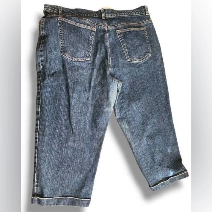 Vintage 90's‎ Jones Sport Womens Blue Stretch Denim Capri sz 16 Minimalist Y2K - Image 3