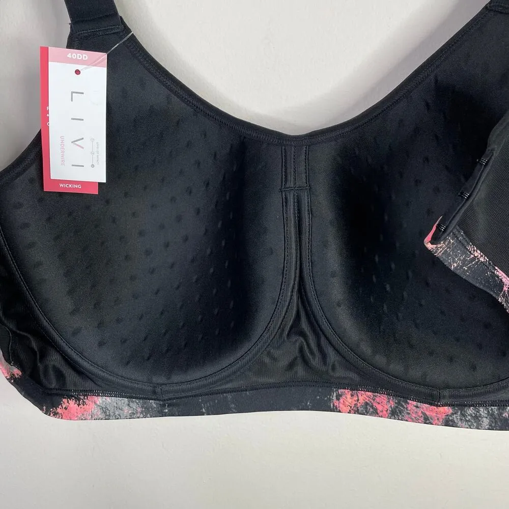 LIVI High Impact Wicking Underwire Sports Workout Exercise Bra 40DD 40 DD New - Image 6