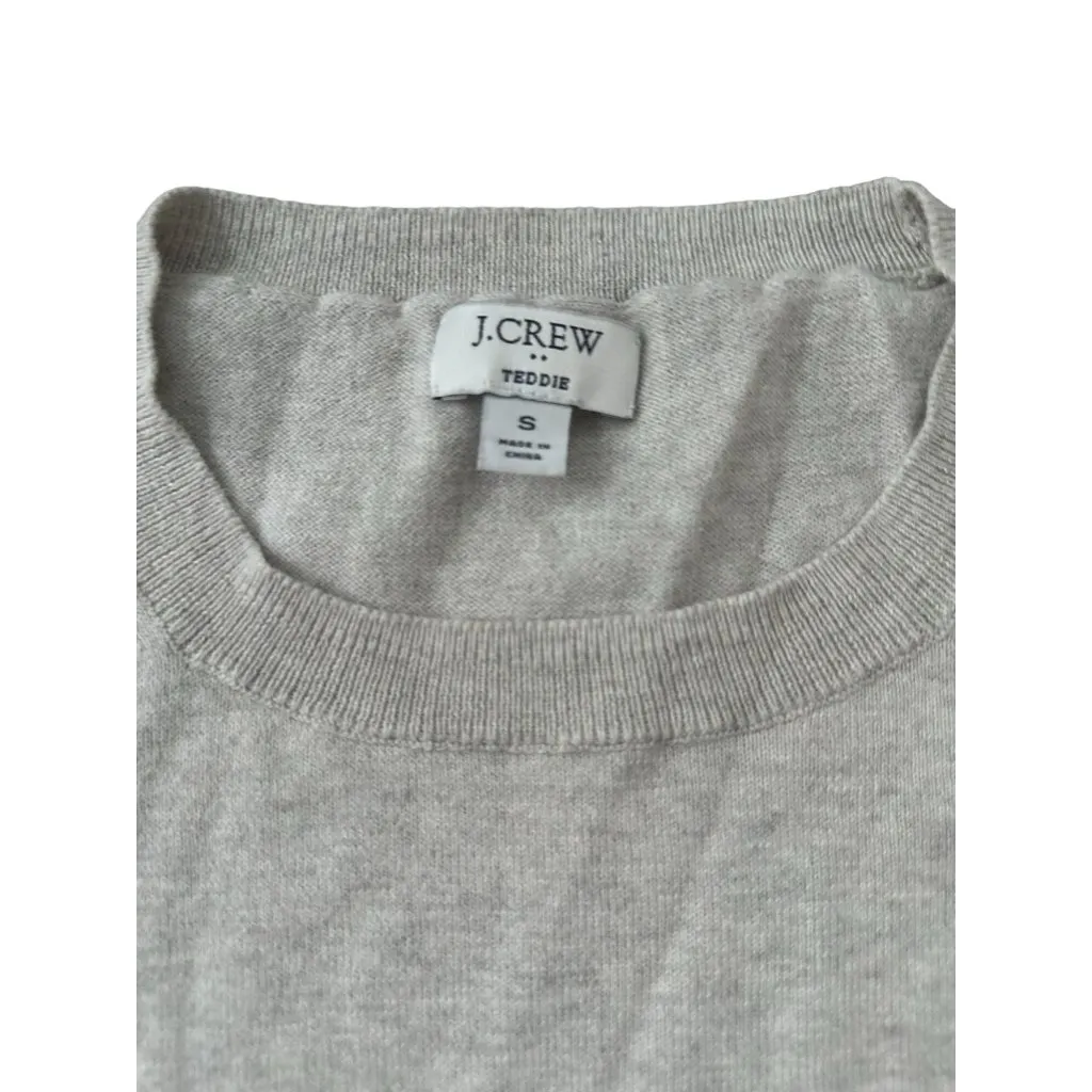 J CREW Cocktail Teddie Gray Sweater Size Small - Image 4