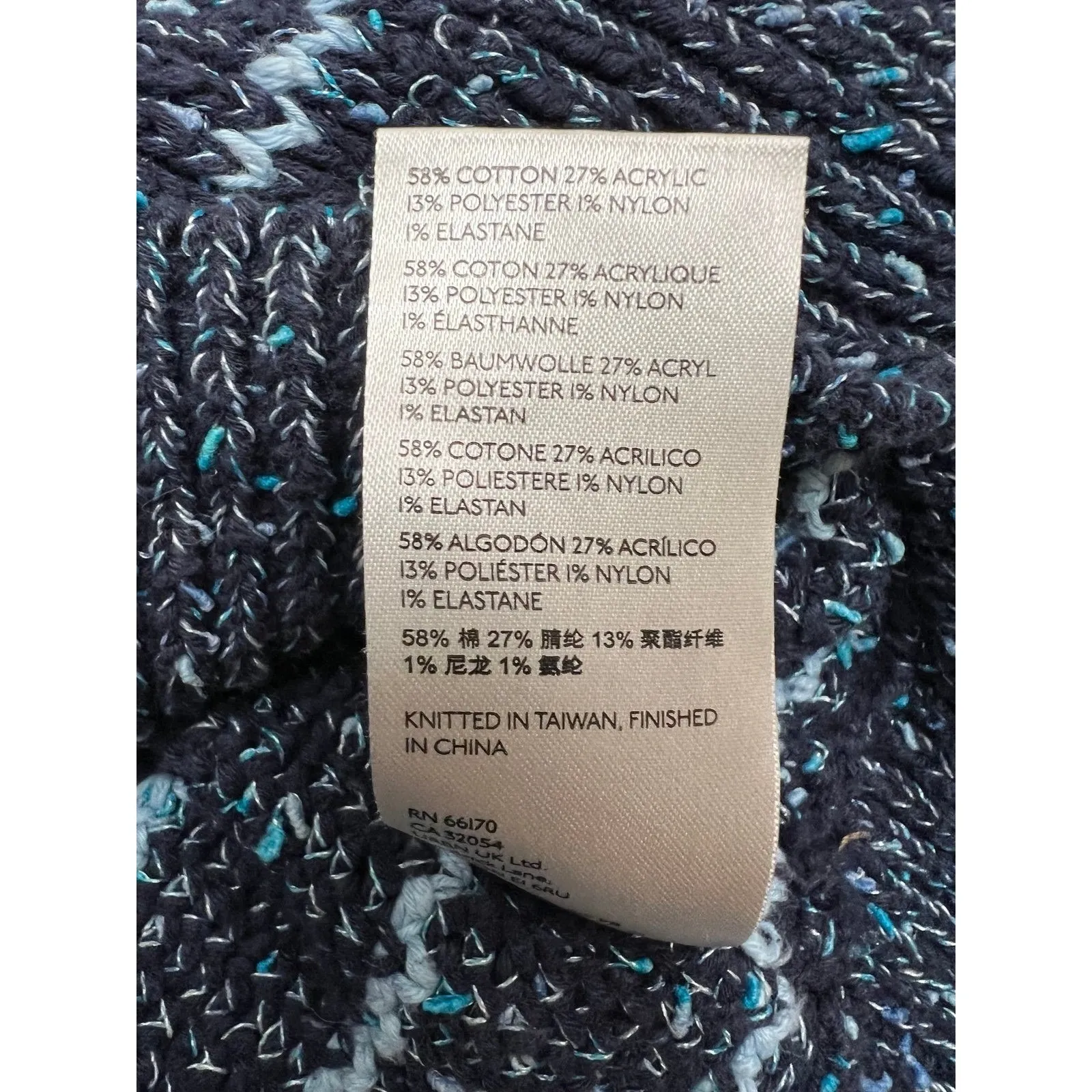 Free People Blue Striped‎ Chunky Knit Sweater Women's Size M Excellent - Image 6