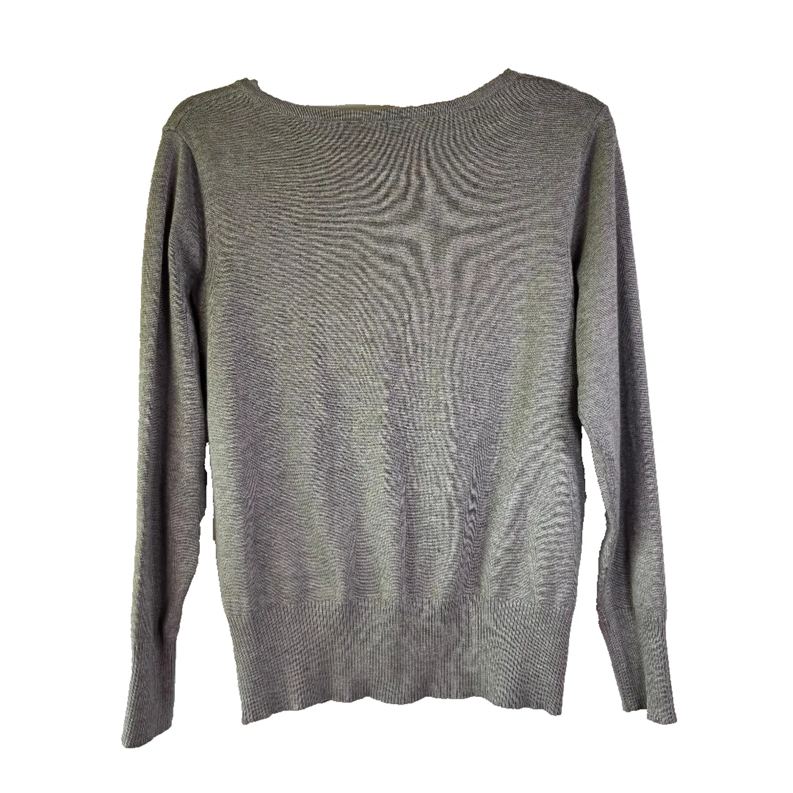 Vila Minalo Button Down Cardigan Sweater, Grey, Women's XL Grandma Core - Image 2