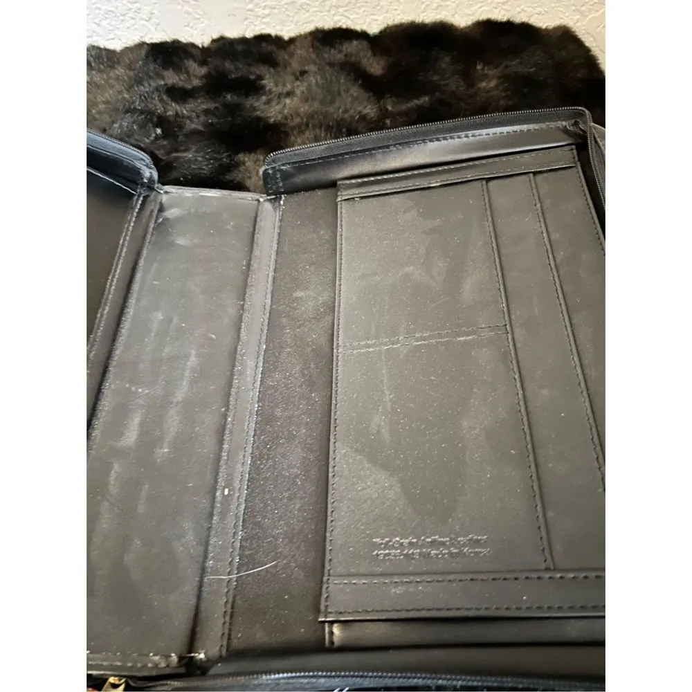 Franklin Covey Leather Planner Zipper Tote Bag Bible Crossbody Strap Organizer - Image 5