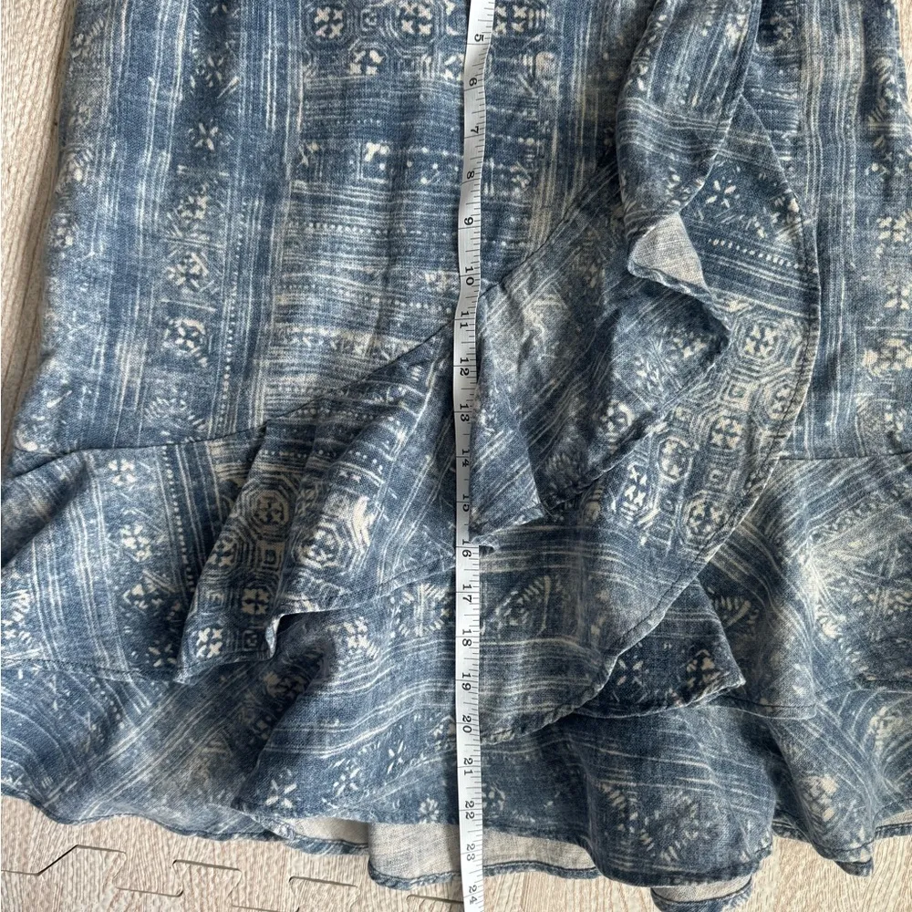Lauren Ralph Lauren Jeans Co Vtg Linen Blend Ruffle Skirt Women’s 2 - Image 11