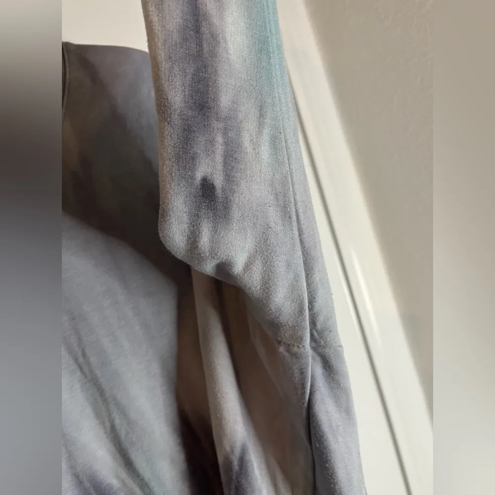 Green Tea GreyBlue Vertical Shibori Accordion TieDye Pullover Lined Sweatshirt Blue Size 2X - Image 13