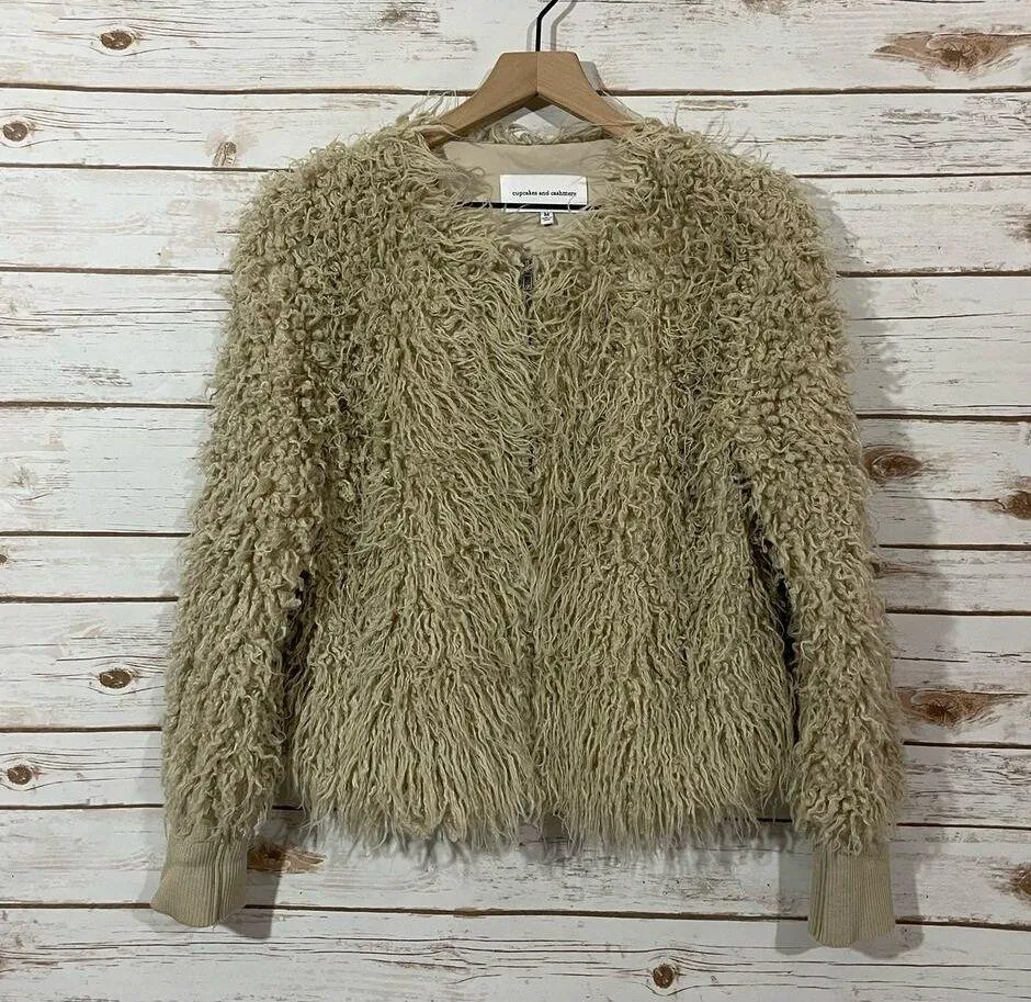 Cupcakes and Cashmere Jessica Shaggy Knit Jacket - Sand - Medium - Image 13