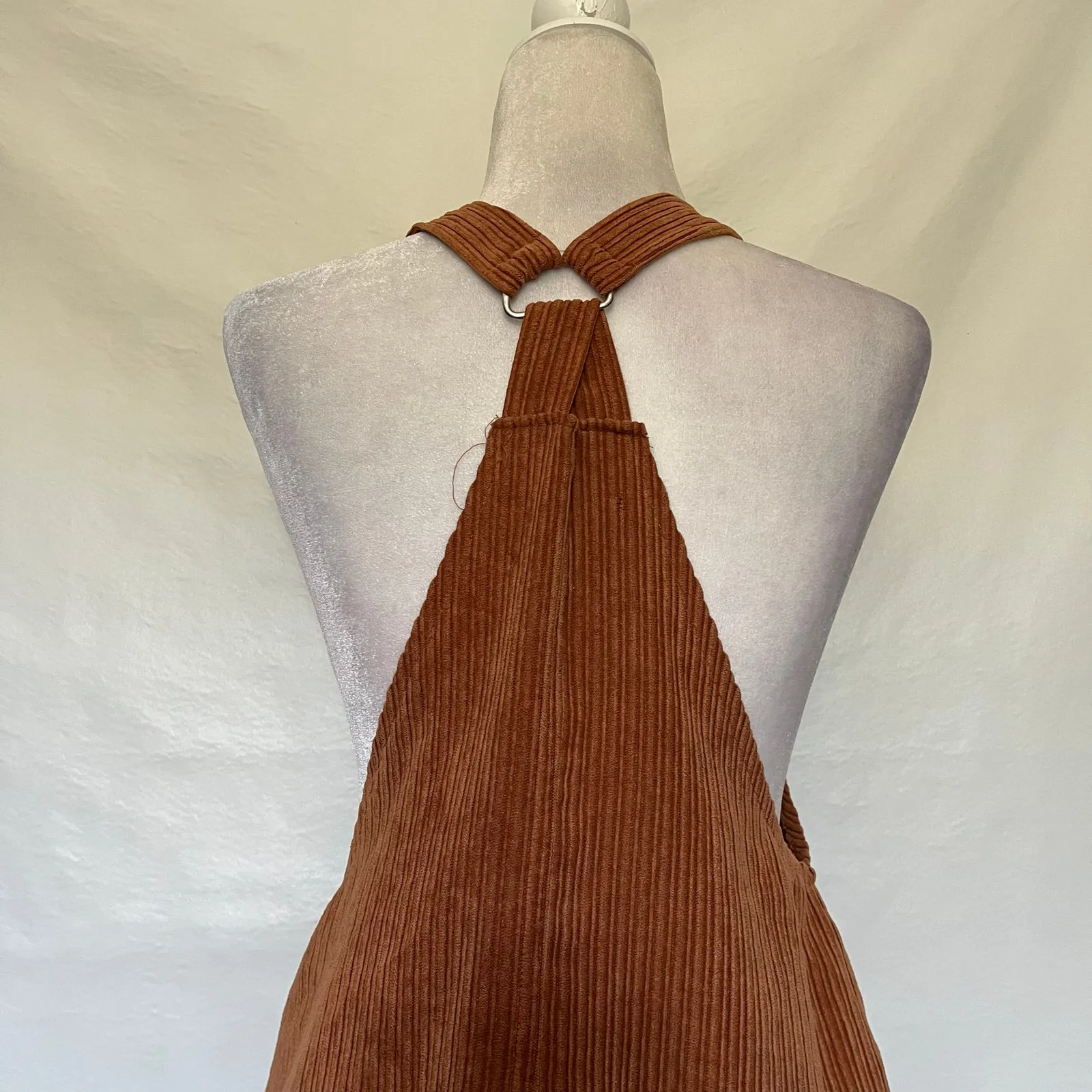 Y2K Hot Kiss Corduroy Pinafore Mini Dress Sz 0 Grunge Academia Retro Fall Indie - Image 9