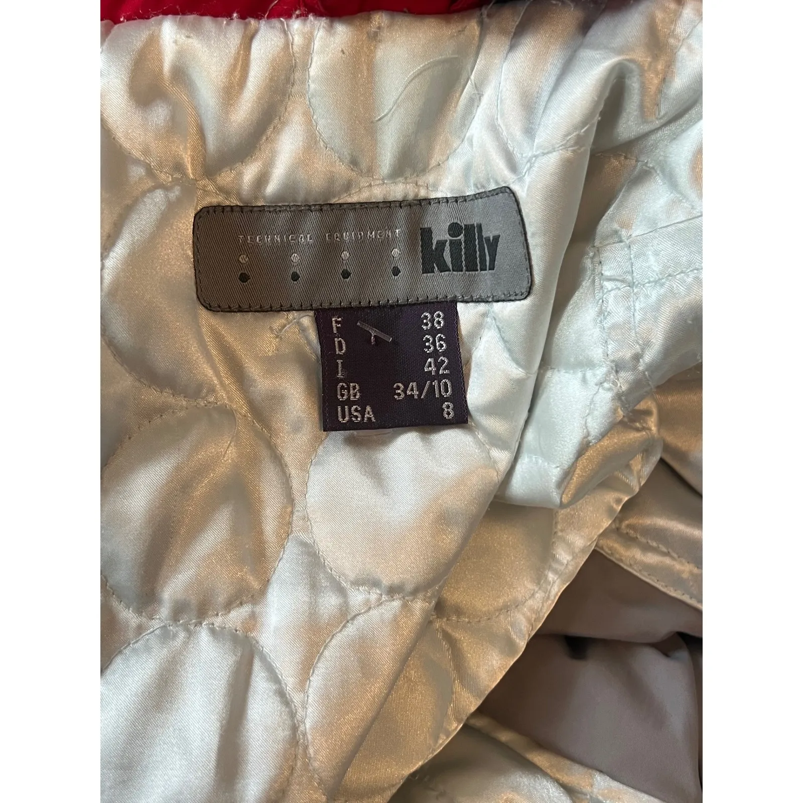 Vintage Killy Red Faux Fur Trim Hooded‎ Winter Ski Snowboard Parka Coat Jacket Size 8 - Image 8