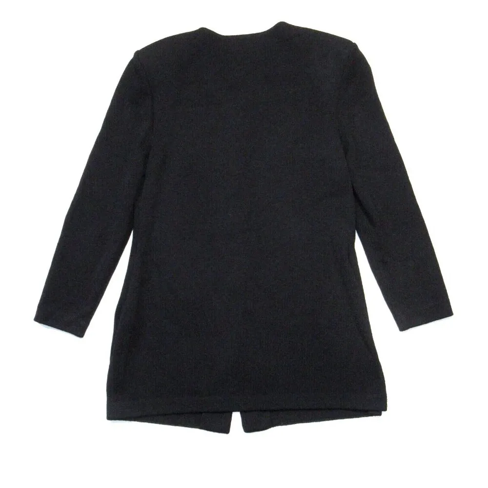 NWT St. John Basics Santana Knit Jacket in Black Long Button Sweater 2 - Image 5