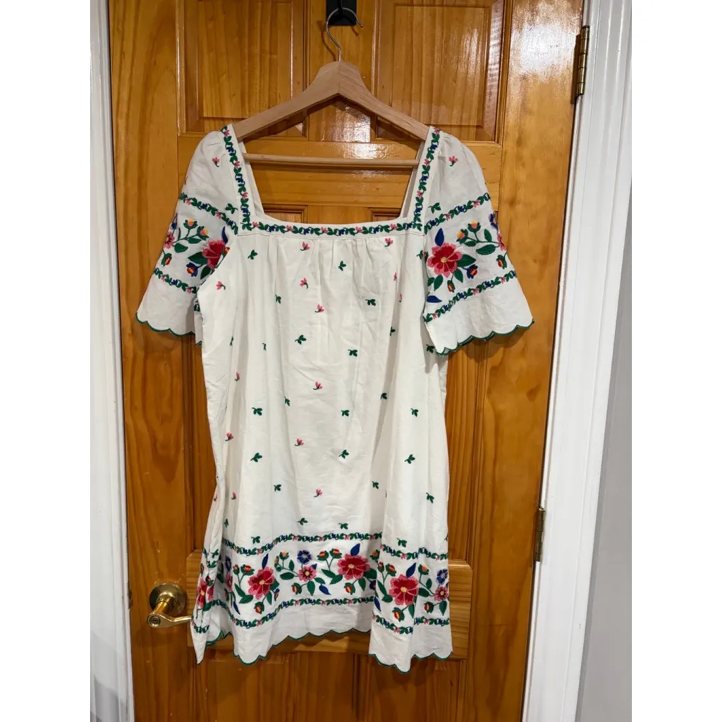Sézane Robe Juliana Embroidered Aster Dress White Floral FR 36 (US 4) NWT - Image 2