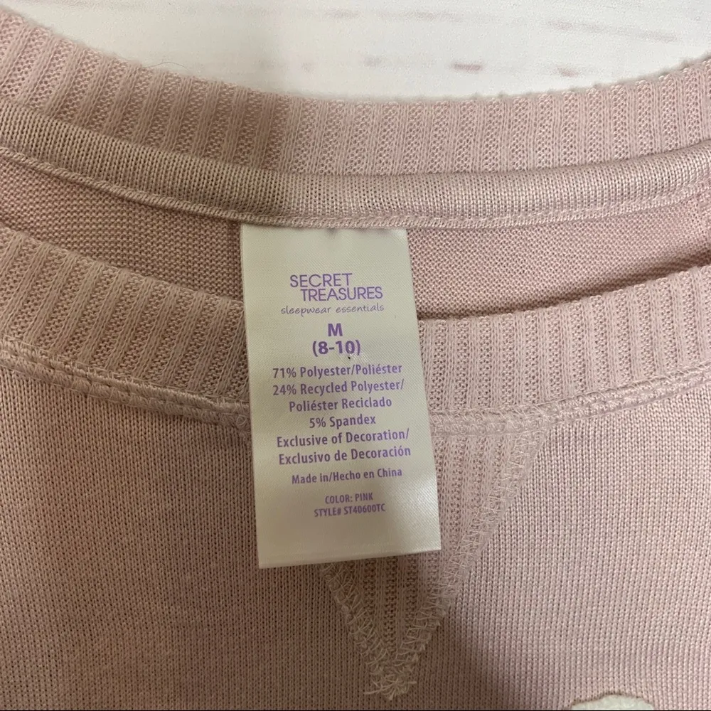 NWT Blush Pink “Fri Yay” Long Sleeve Lounge Sleep Pajama Top Size Medium - Image 5