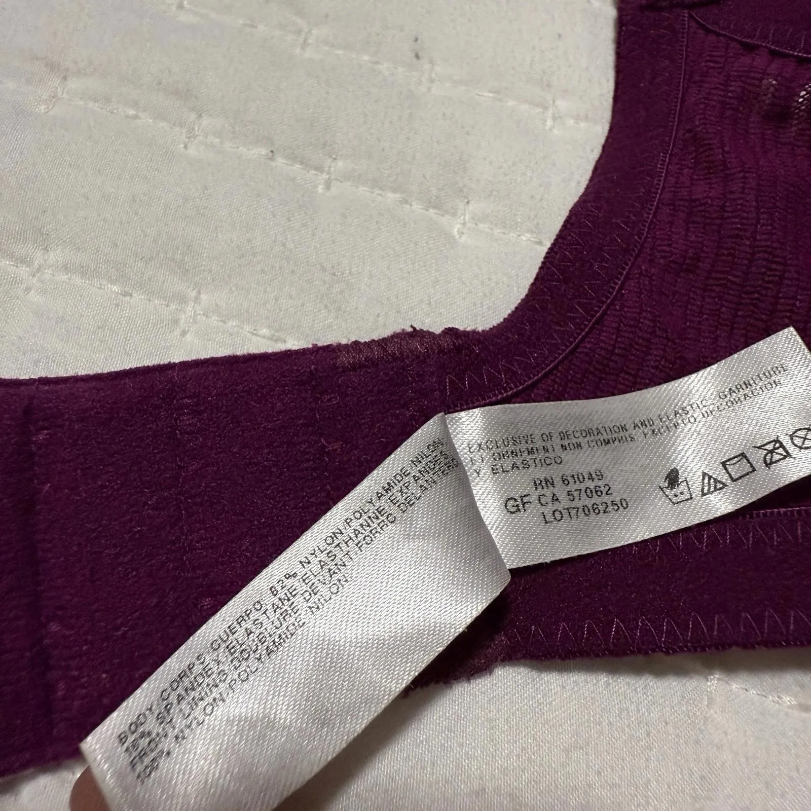 Wacoal Berry Purple 34DDD Halo Lace Underwire Unlined Bra 851205 Convertible - Image 7