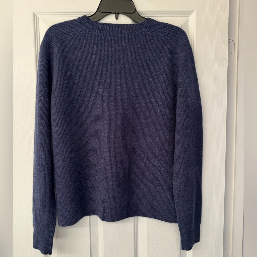 Johnny Was Calme Cashmere Ribbed Women’s Blue Pullover Sweater Size Small - Image 4
