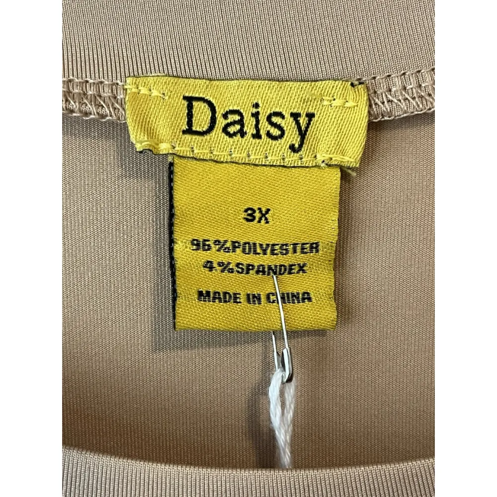 Daisy Cropped Top Women's Size 3X Beige Long Sleeve Stretch Polyester NWT - Image 4