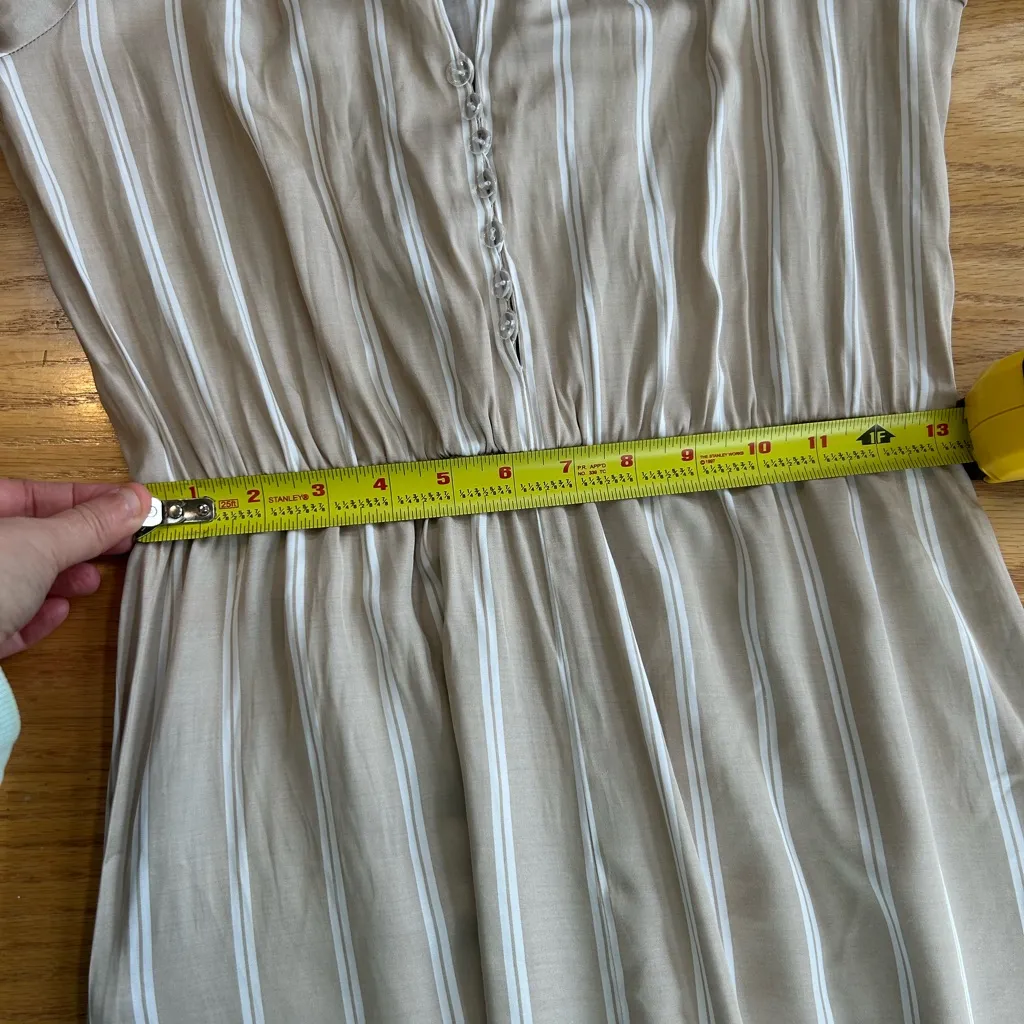 Madewell Striped Cyprus Gold Striped Jumpsuit Wide Leg Cropped Size Small - Image 8