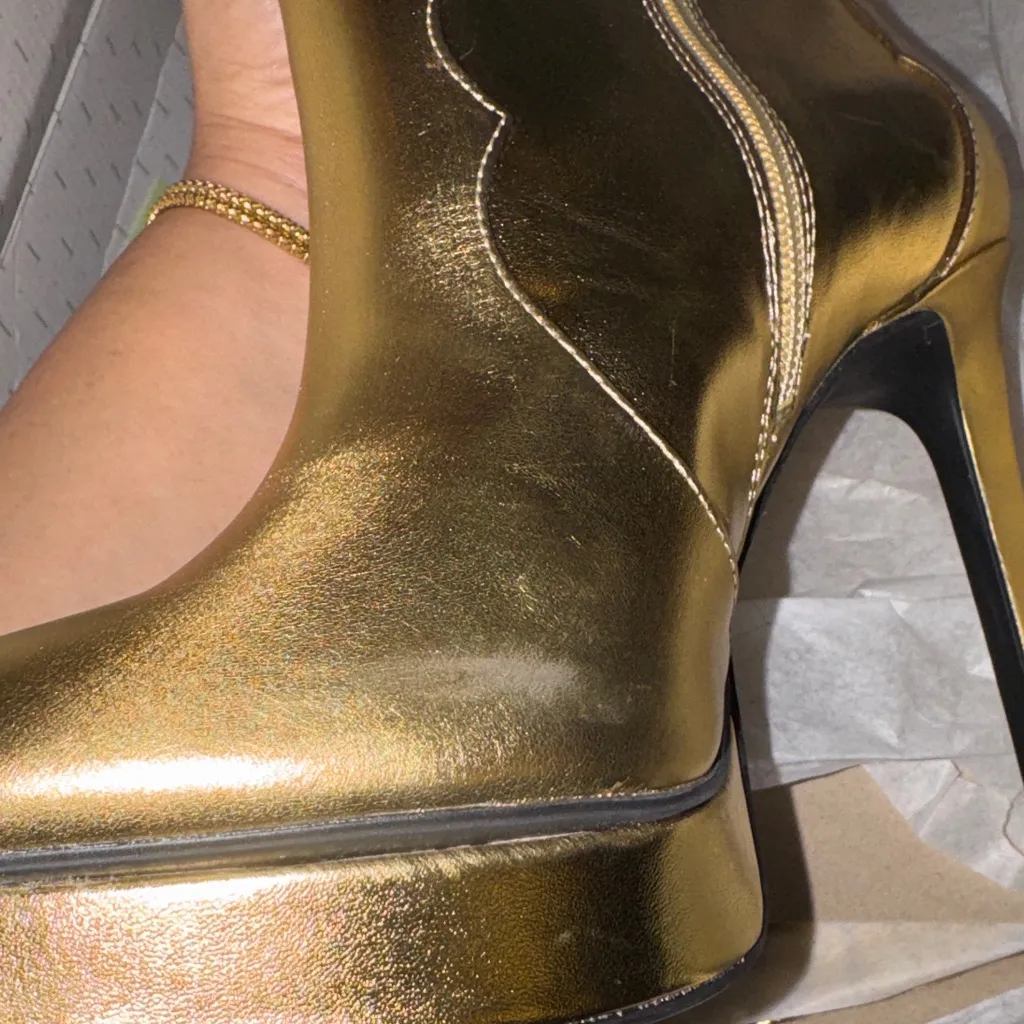 Thalia Sodi Trixi Gold Knee-High Women's Boots - Image 6