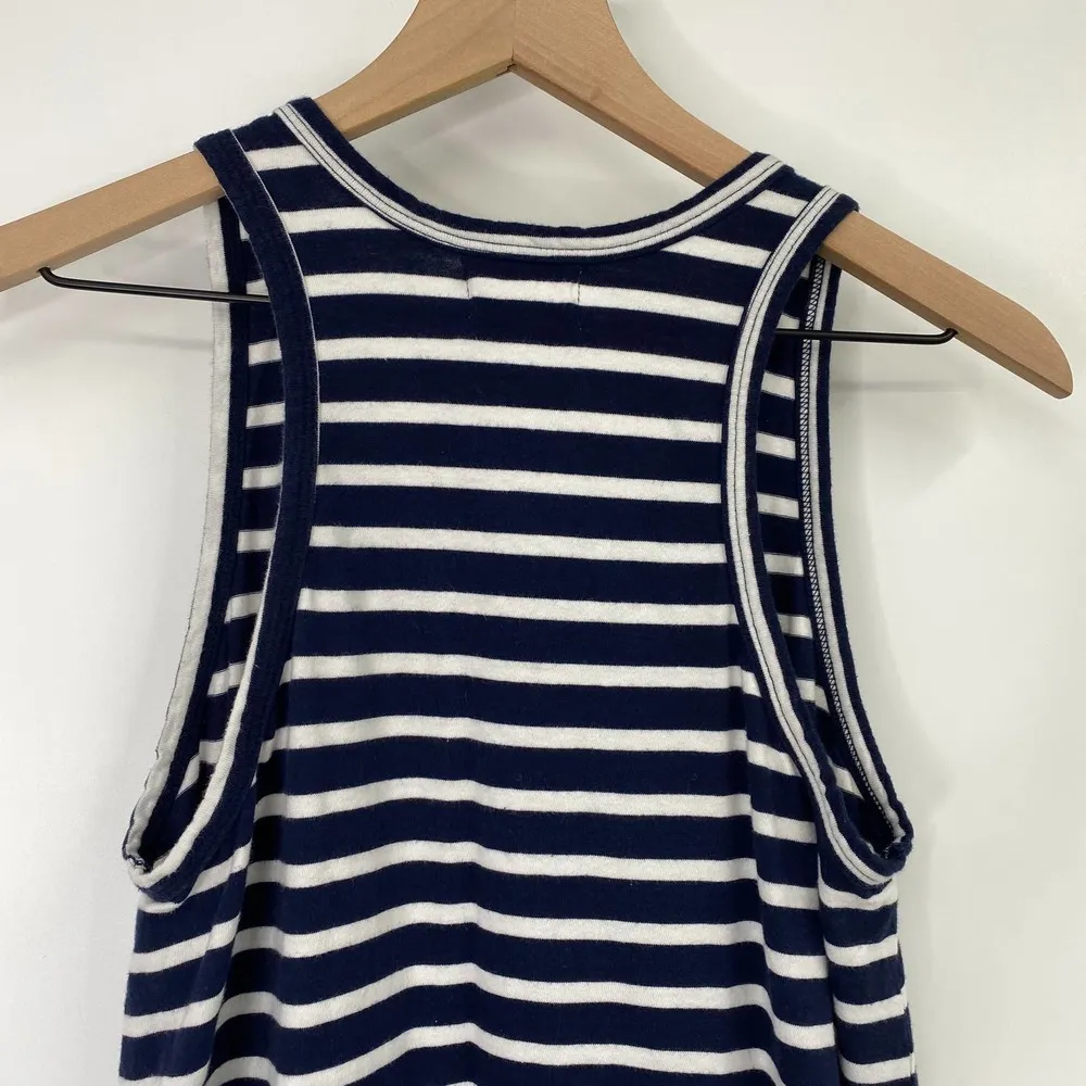 Sundry Maritime Mini Dress Striped Sleeveless Tank Bauble Hem Navy White 1 Small - Image 5