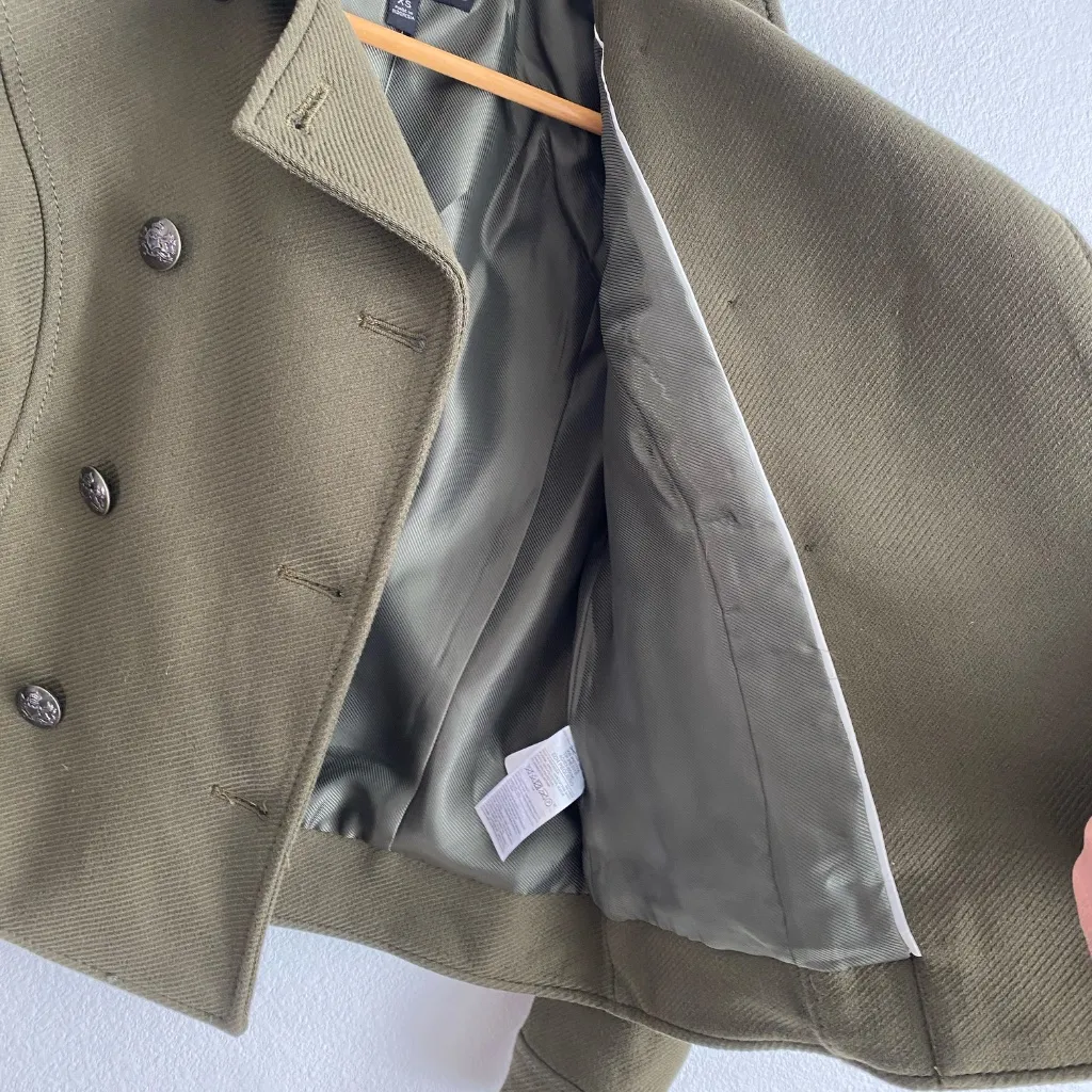 NWT Banana Republic Women's Regal Olive Green Peacoat - XSP - Image 5