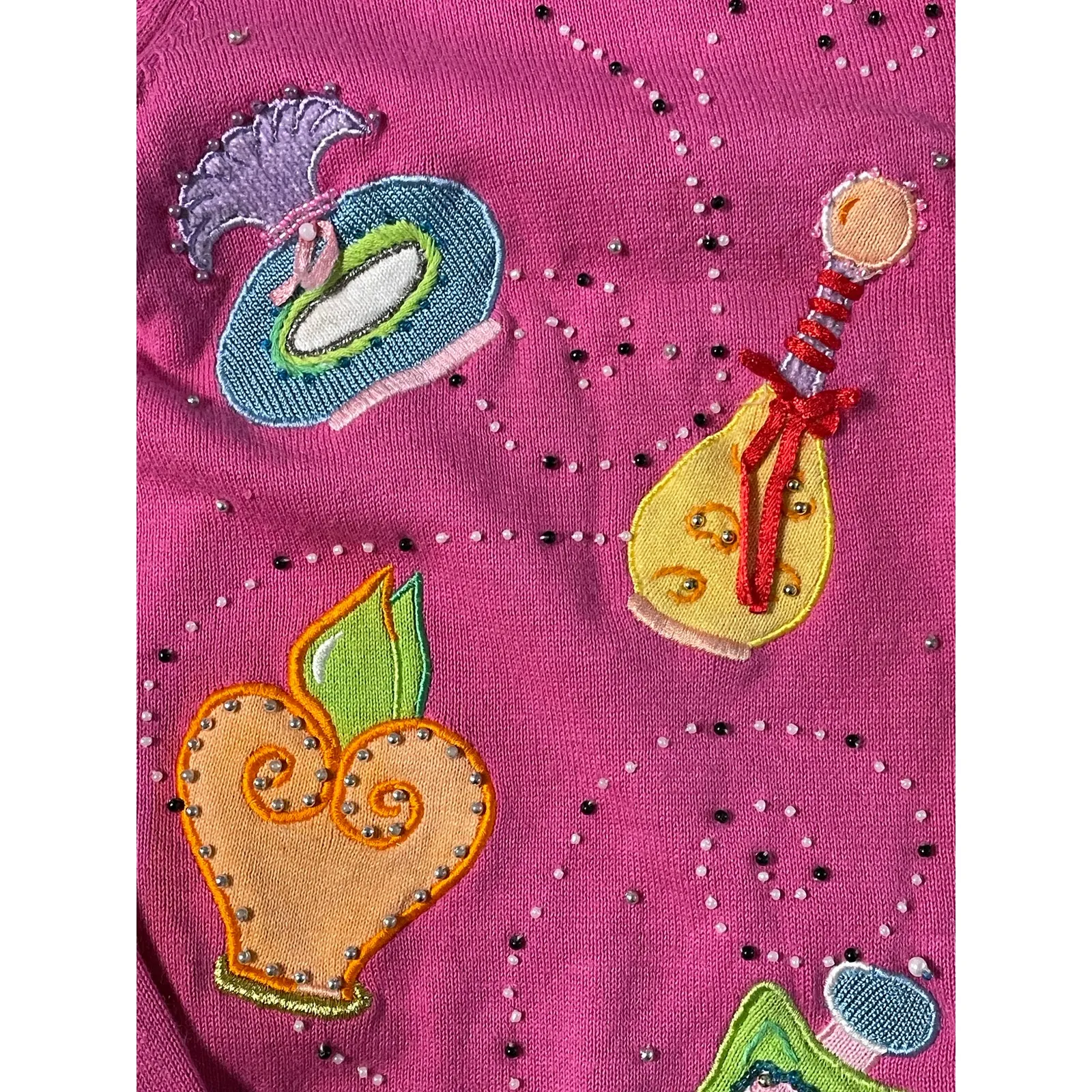 Jack B Quick 90s Pink Perfume Knit Cardigan size Medium - Image 4