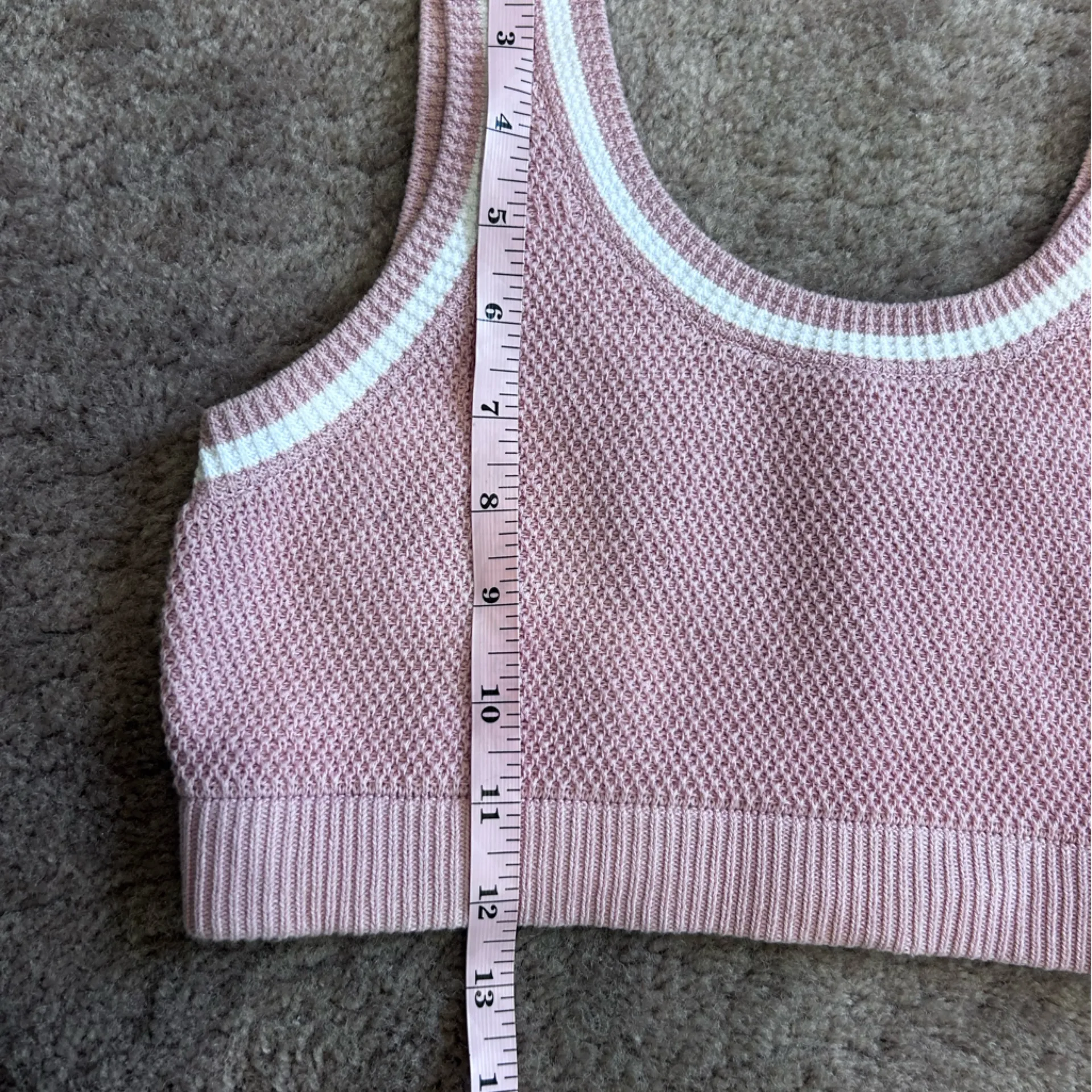 Alo Yennis Club Sweater knit Bra Crop Top ballet Pink Size Small - Image 4