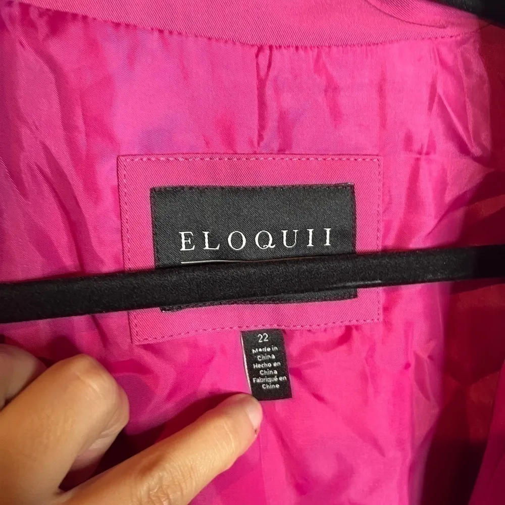 NWT Eloquii pink rhinestone belted blazer jacket - Image 3