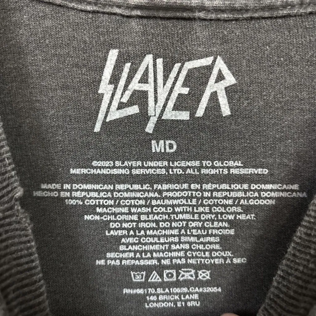 Slayer Skull and Crossbones Heavy Metal Band T-Shirt Size Medium - Image 4