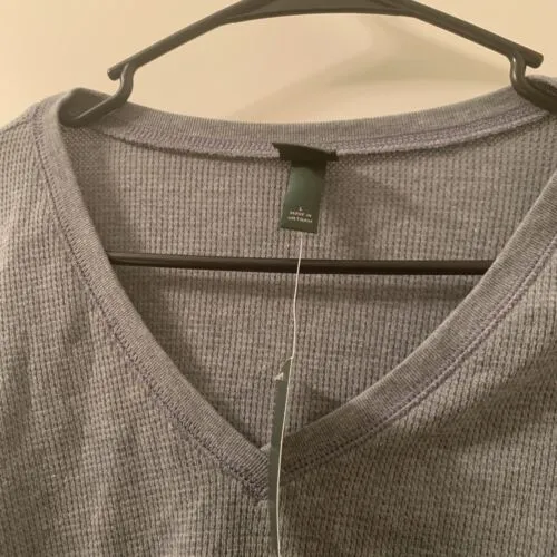 Wild Fable Women's Waffle Boxy Crop T-Shirt Size Large Gray - Image 4