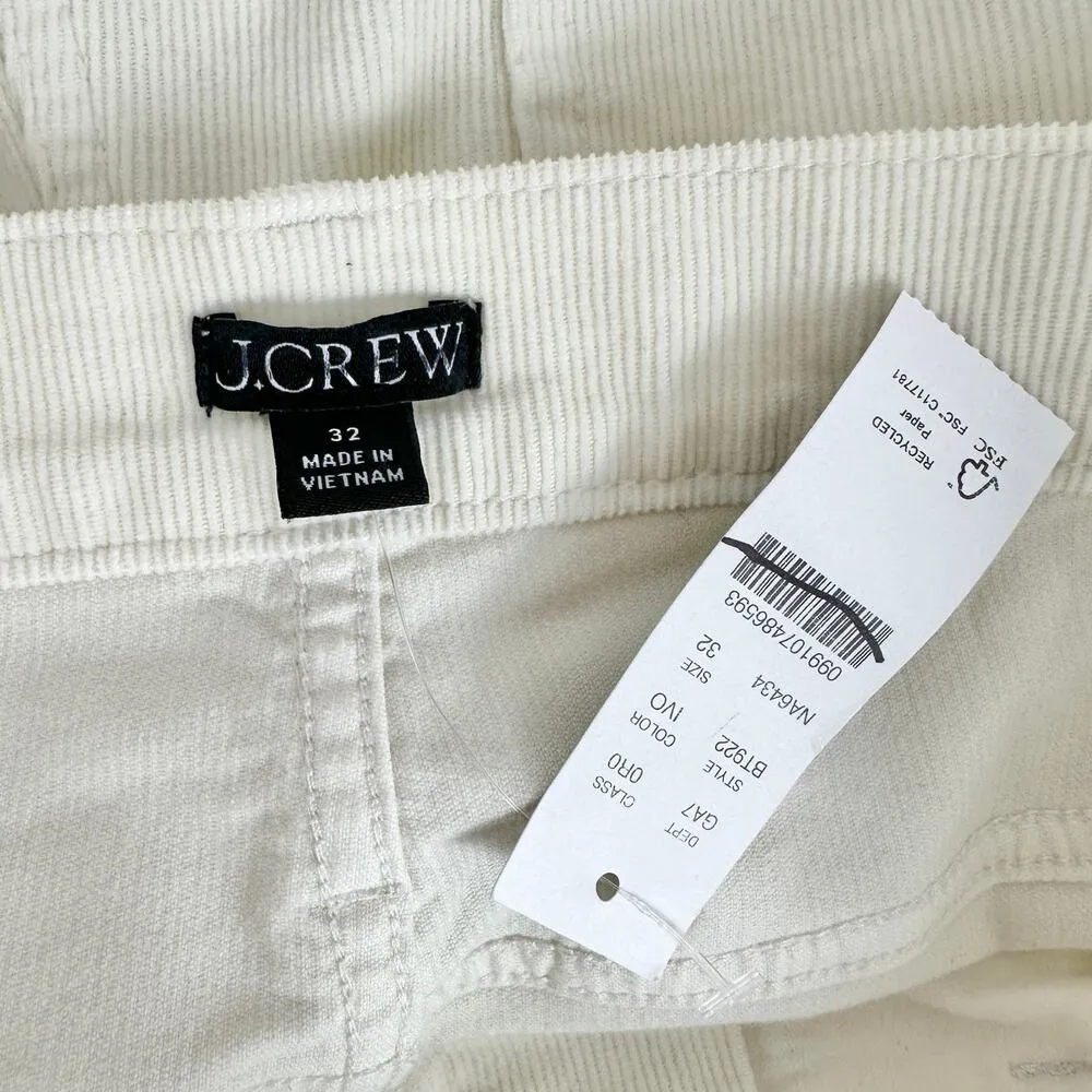 J.Crew Wide Leg Corduroy Trouser High Rise Stretch Boho Classic Ivory US 32 NWT - Image 12