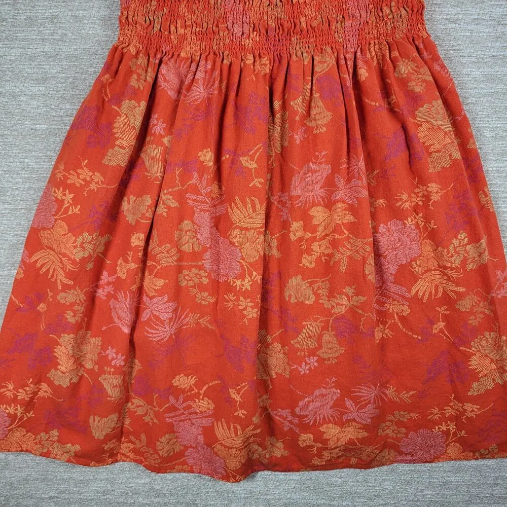 Universal Thread Dress Womens Medium Orange Smocked Top Adjustable Straps Summer - Image 11