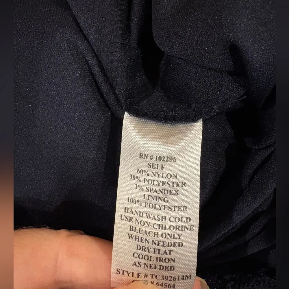 Connected formal long dress sz 8 dark blue lace sparkles sleeveless - Image 5