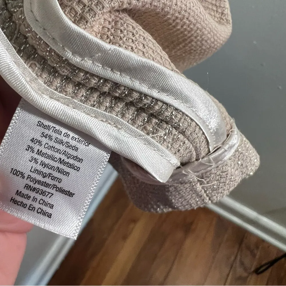 A.n.a. One Button Blazer Beige Silver Metallic M - Image 8