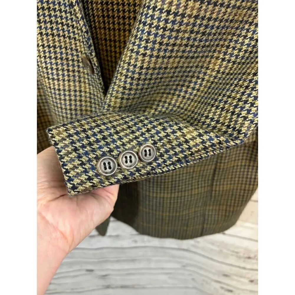 Men's Brooks Brothers Blazer, Brown & Blue Plaid, Size 42R - Image 4