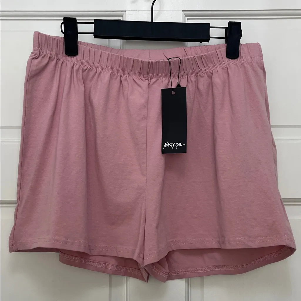 NWT Nasty Gal Soft Pink Cotton Blend Pajamas Set w/ Faux Feathers - Size 14 - Image 7