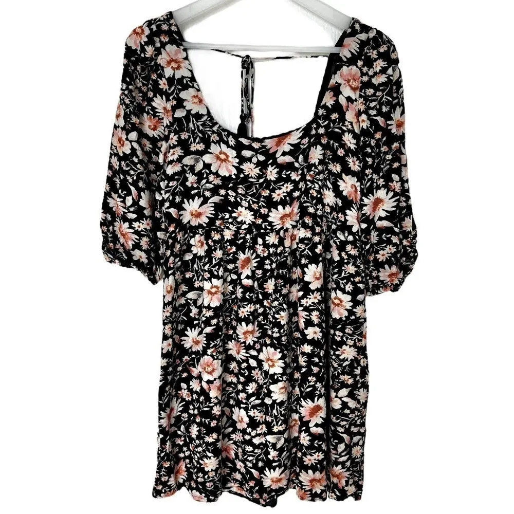 New American Eagle Printed Puff Sleeve Babydoll Dress Size XS - Image 2