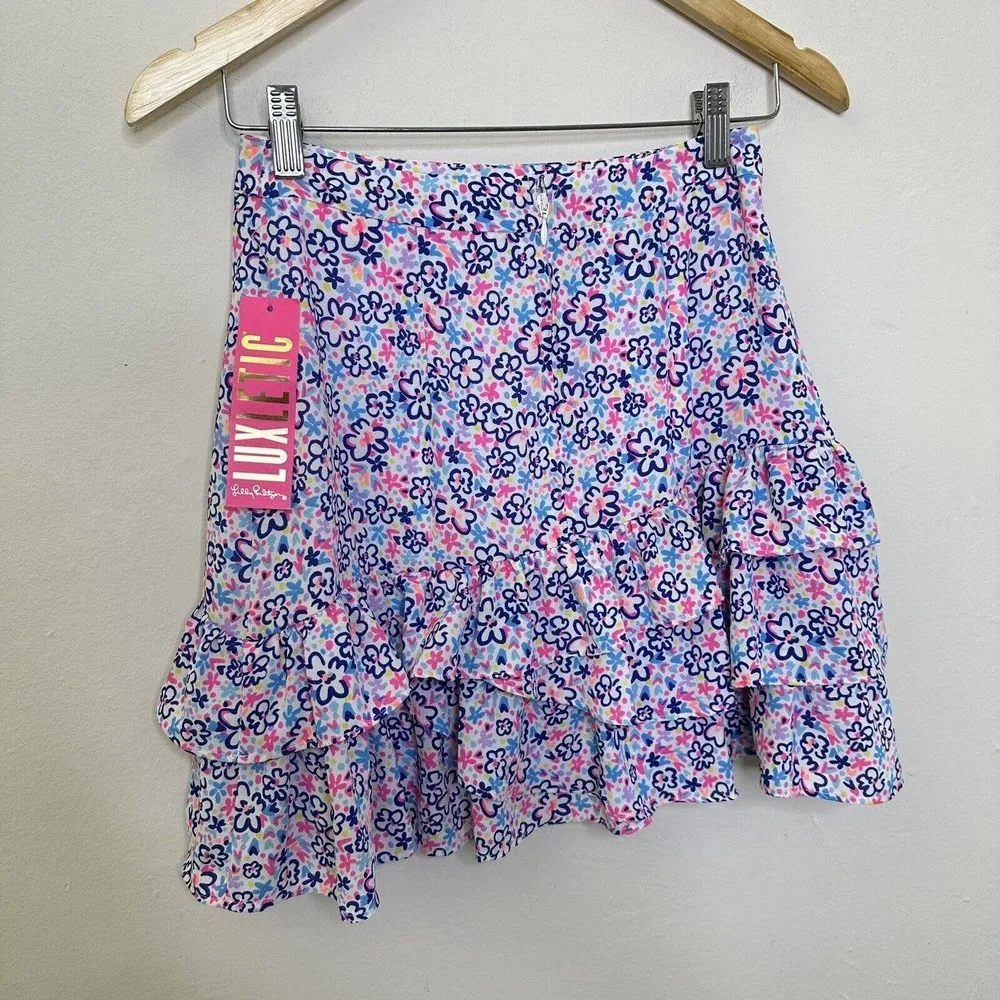 Lilly Pulitzer New Tilly Tiered Ruffle Skirt Multi Fun Sun Repeat Ditsy Skirt 00 - Image 5