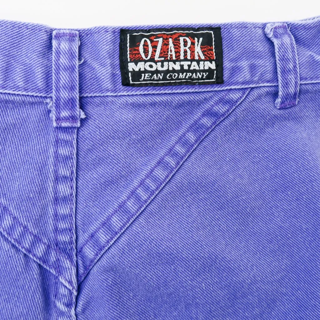 Vintage 80s Ozark Mountain Purple Denim Shorts Size 24 - Image 6