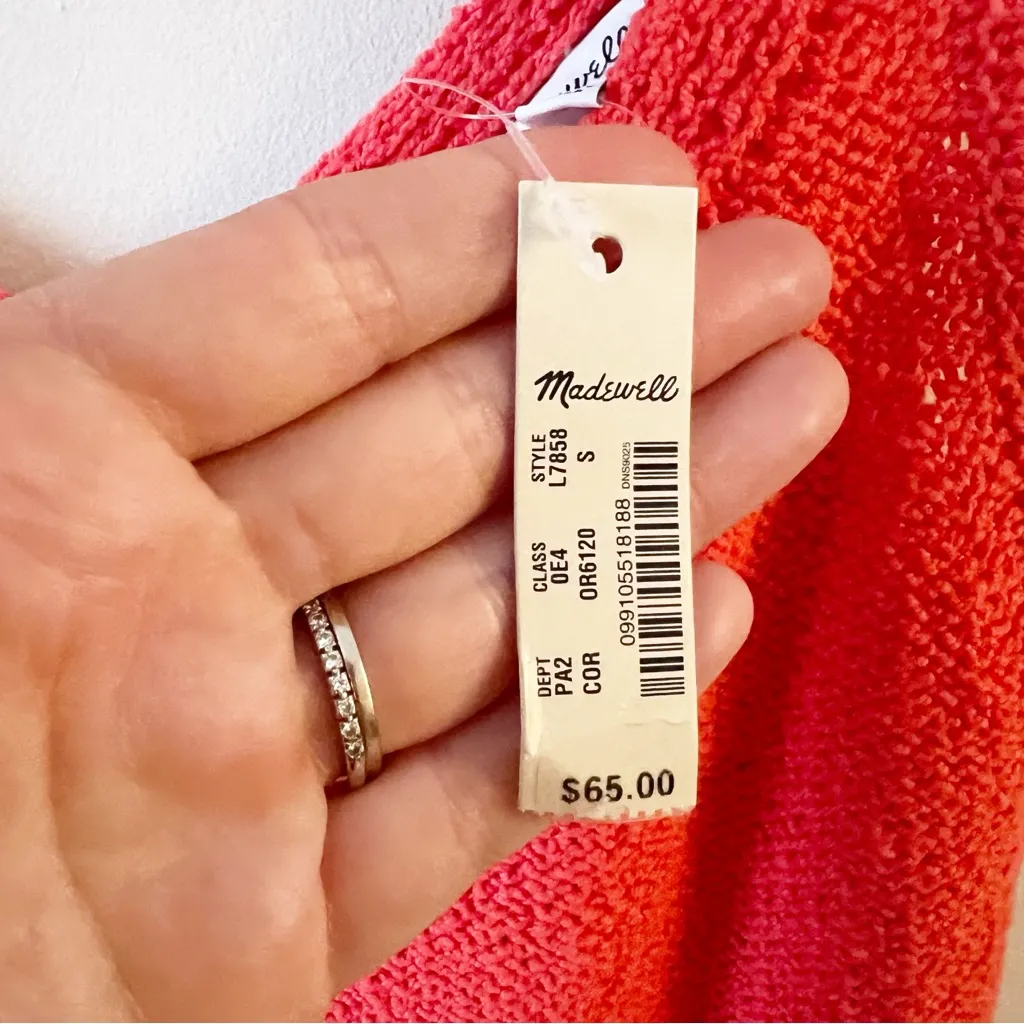 Madewell Crochet Strap Sweater Tank Top V-neck NEW Size Small Cafe Orange - Image 6
