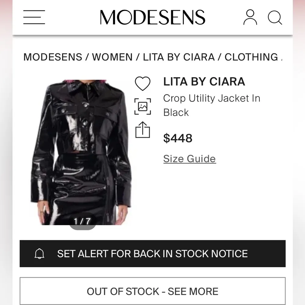 NWOT Lita By Ciara Leather cropped utility jacket in black - Image 6